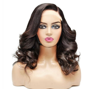 Raw Hair- Indonesian Human Hair Side Sweep Wavy Lace front Wig (4991605735510)