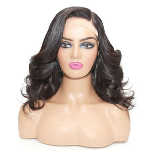 Raw Hair- Indonesian Human Hair Side Sweep Wavy Lace front Wig (4991605735510)