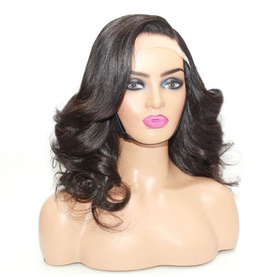 Raw Hair- Indonesian Human Hair Side Sweep Wavy Lace front Wig (4991605735510)