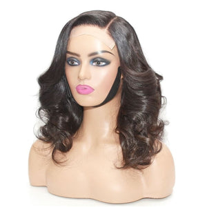 Raw Hair- Indonesian Human Hair Side Sweep Wavy Lace front Wig (4991605735510)