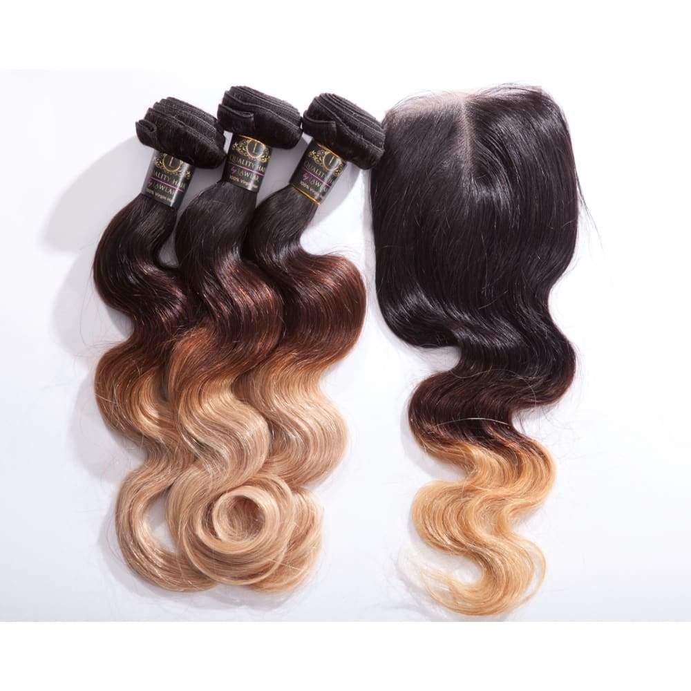 Russian Bodywave Ombre 3 pcs Bundle & Lace Closure Deal - 16+16+16+14 closure $305.00 Bundle & Closure Deals QualityHairByLawlar (10123807884)