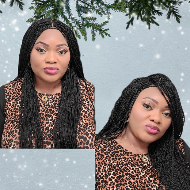 Senegalese Twist Fully Hand Braided Lace Wig- Black - Large- 58cm $200 Senegalese Twists QualityHairByLawlar (10347462540)