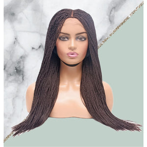 Senegalese Twist Fully Hand Braided Lace Wig- Brown - Medium - 56cm $200 Senegalese Twists QualityHairByLawlar (4979509264470)