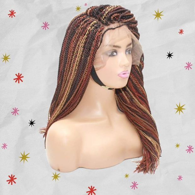 Senegalese Twist Fully Hand Braided Ombre Lace Wig (Mixed Colors) - Medium - 56cm $200 Senegalese Twists QualityHairByLawlar (4991607701590)
