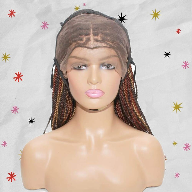 Senegalese Twist Fully Hand Braided Ombre Lace Wig (Mixed Colors) - Medium - 56cm $200 Senegalese Twists QualityHairByLawlar (4991607701590)