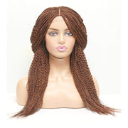 Spiral Curly Fully Hand Braided Lace Wig (#33/30) - Medium - 56cm $185 Box Braids QualityHairByLawlar (4983308779606)