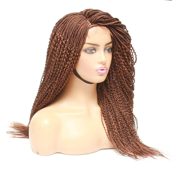 Spiral Curly Fully Hand Braided Lace Wig (#33/30) - Medium - 56cm $185 Box Braids QualityHairByLawlar (4983308779606)