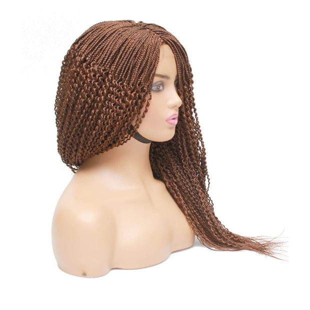 Spiral Curly Fully Hand Braided Lace Wig (#33/30) - Medium - 56cm $185 Box Braids QualityHairByLawlar (4983308779606)