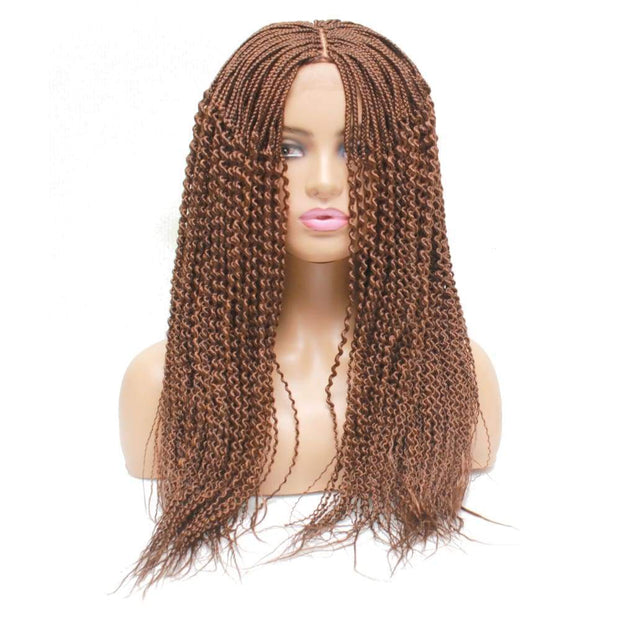 Spiral Curly Fully Hand Braided Lace Wig (#33/30) - Medium - 56cm $185 Box Braids QualityHairByLawlar (4983308779606)