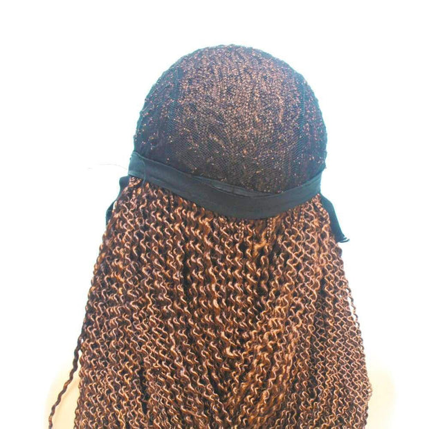 Spiral Curly Fully Hand Braided Lace Wig (#33/30) - Medium - 56cm $185 Box Braids QualityHairByLawlar (4983308779606)